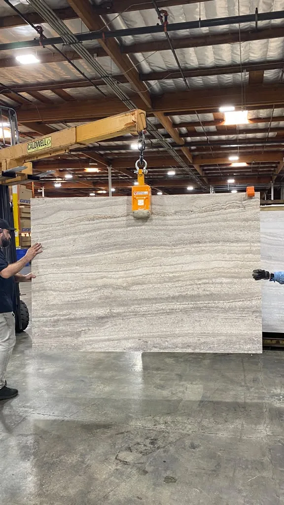 Silver Travertine Slab in Long Beach