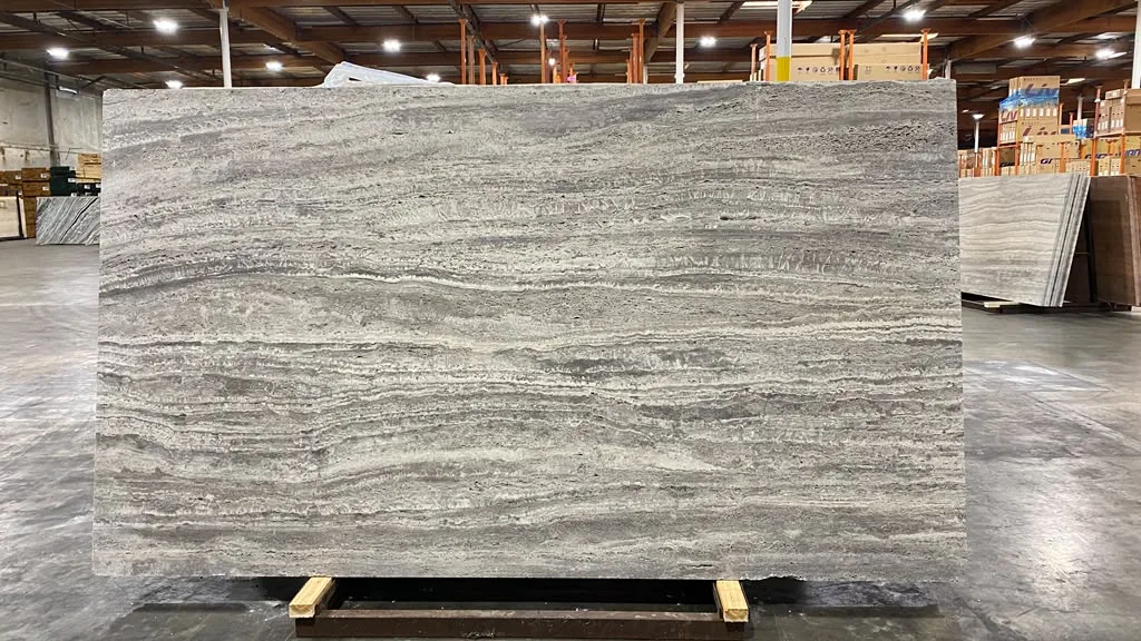 Silver Travertine Slab in Long Beach