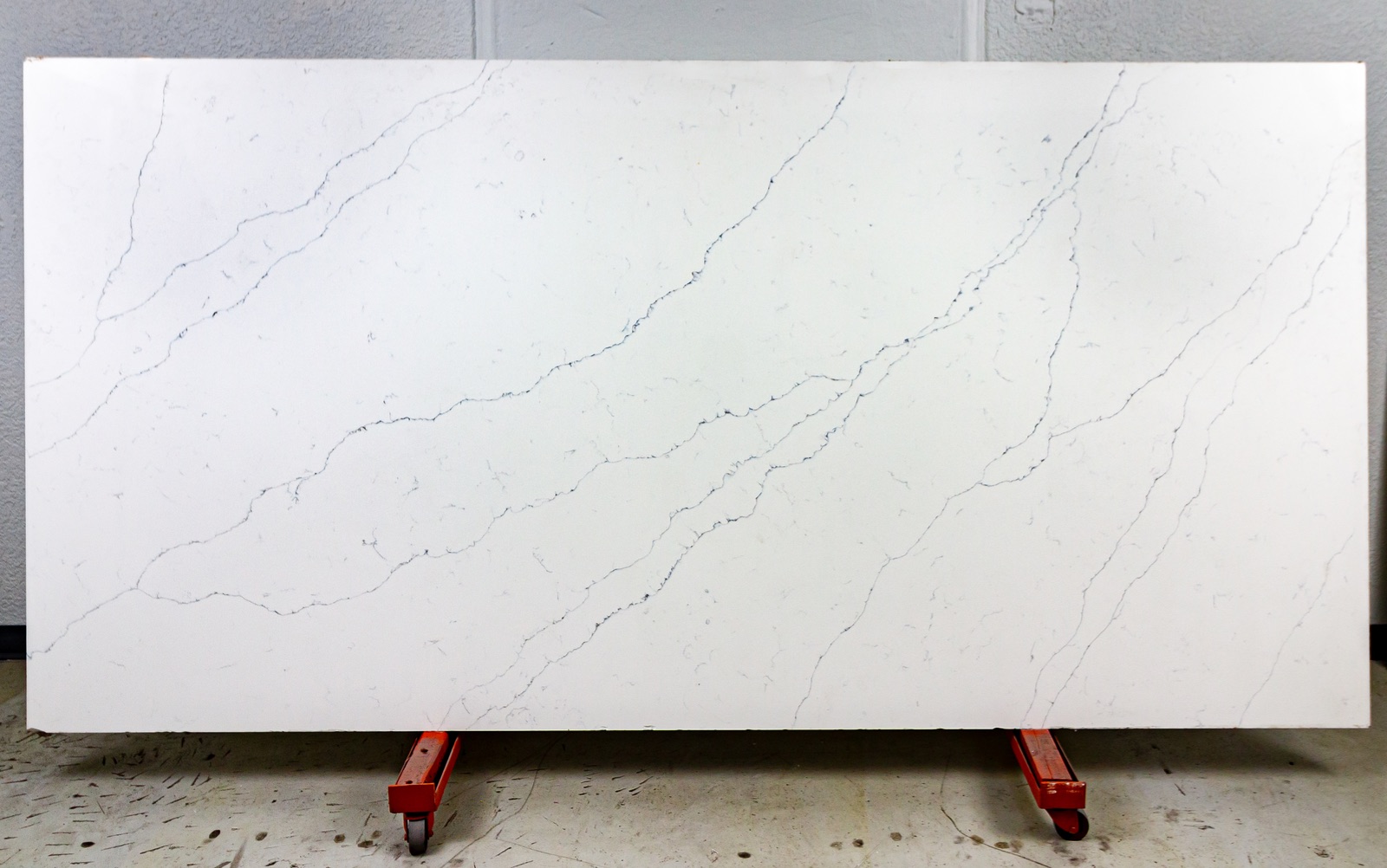 Ocean Flow Grey Quartz Slab in Orange