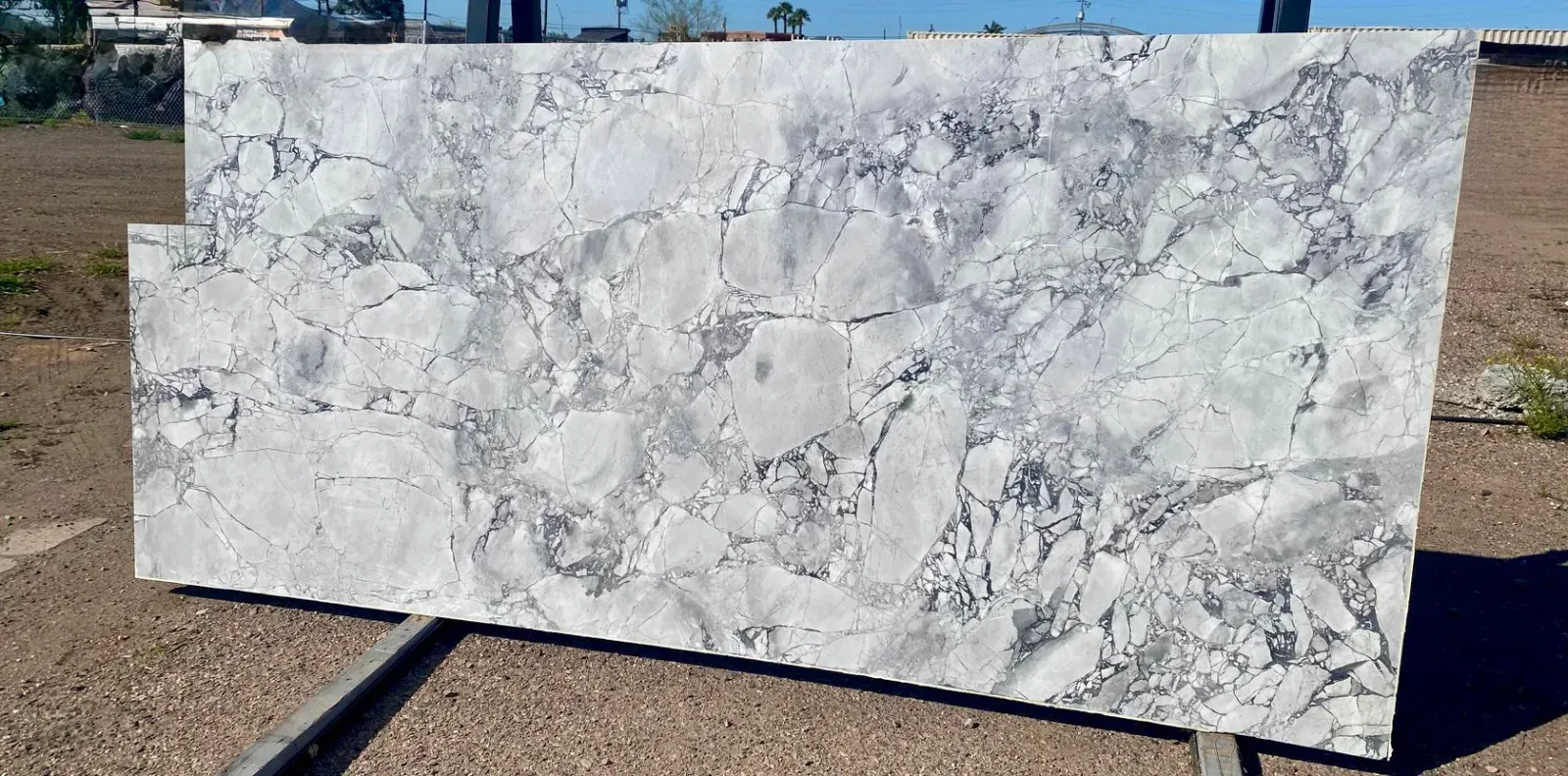 Brazilian Natural Super White Marble Slab Remnant in Sun Valley, Los Angeles