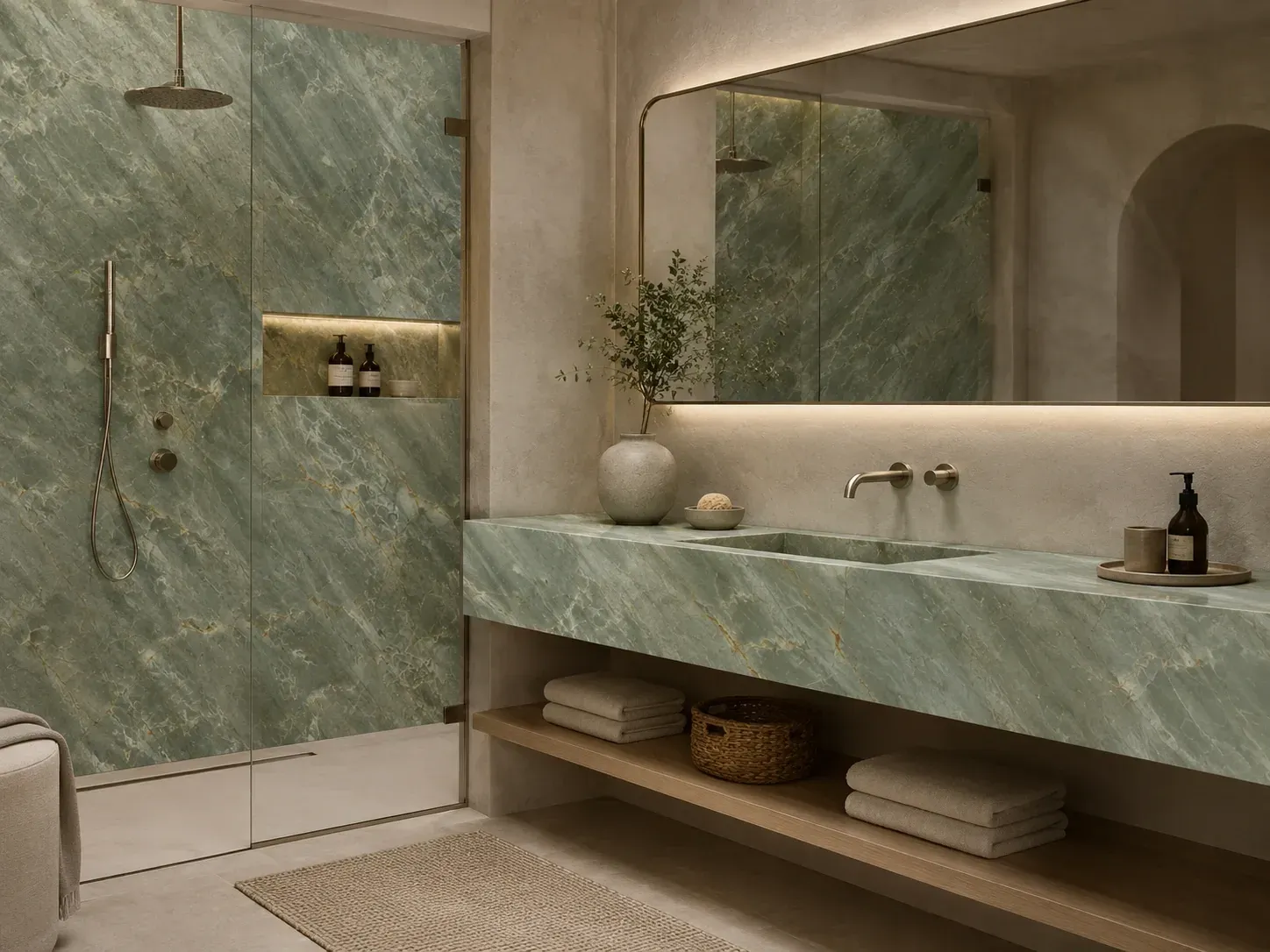 Emerald Jade - Green Quartzite — Bathroom Inspiration