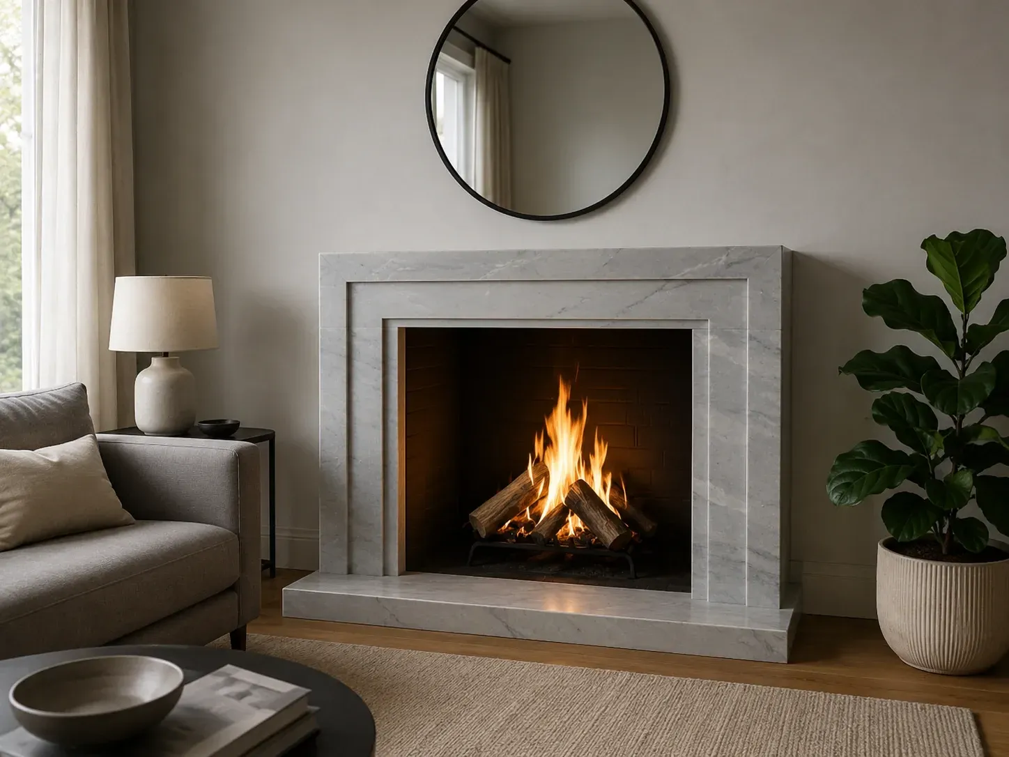 Cipollino Cloudy Marble — Fireplace Inspiration