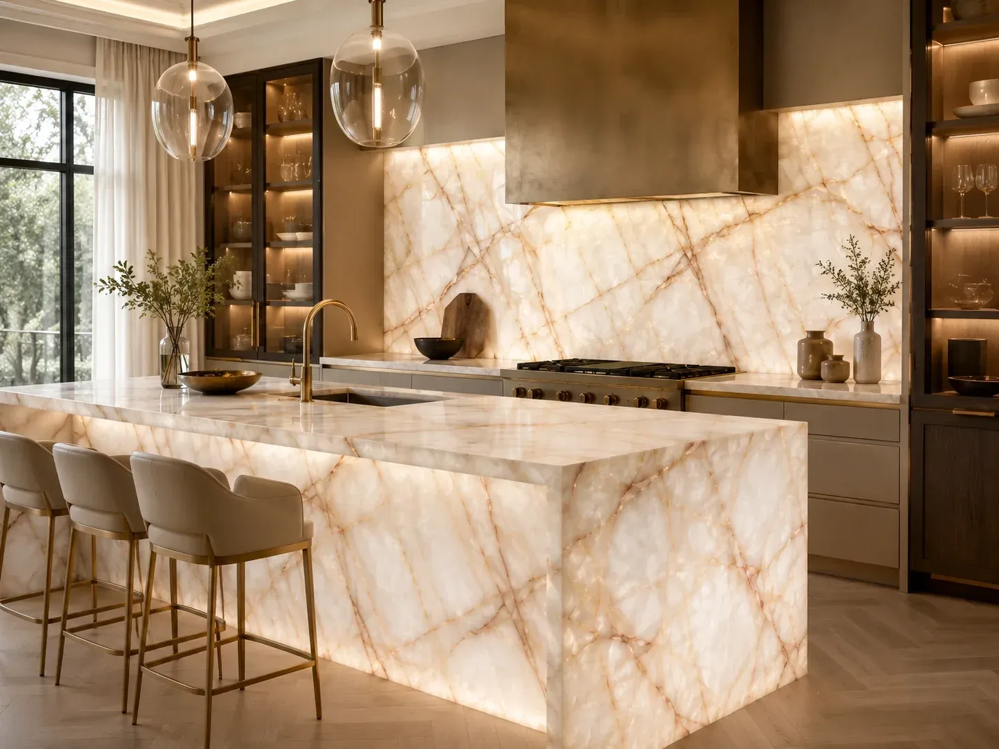 Cristallo Iceberg Quartzite — Kitchen Inspiration